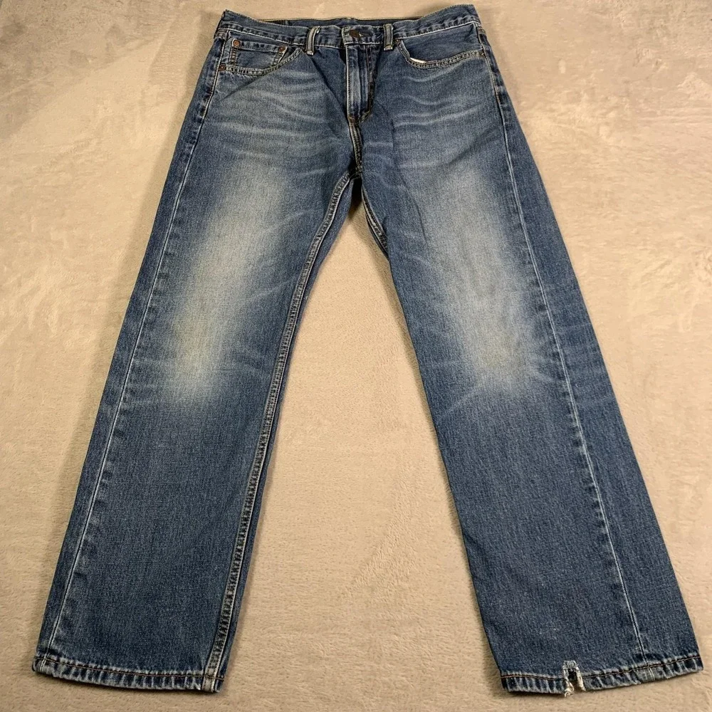 Levis 501 Jeans Mens 33x30 Blue Denim Button Fly Straight Red Tab Medium Wash